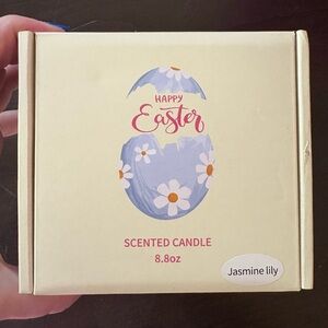 Happy Easter Scented Candle - Jasmine Lily - Pastel Yellow Box